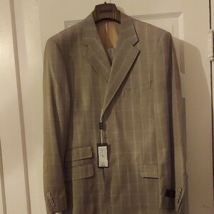 Classic Tan Checkered Men's Suit
